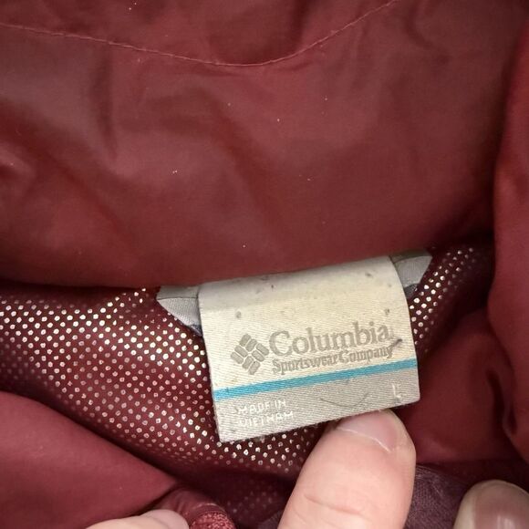 Columbia Womens Red Hooded Grand Trek II Down Jacket Size L Insulated - Picture 3 of 8